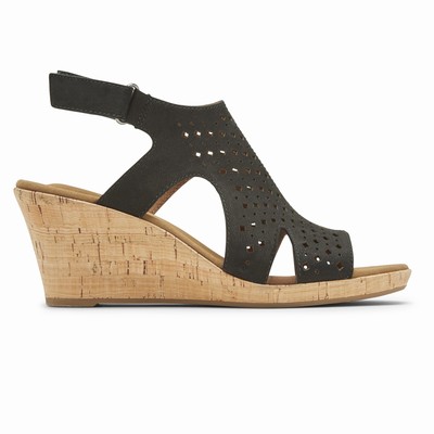 Rockport Briah Hood Slingback Wedges Damen Schwarz DTN-243967